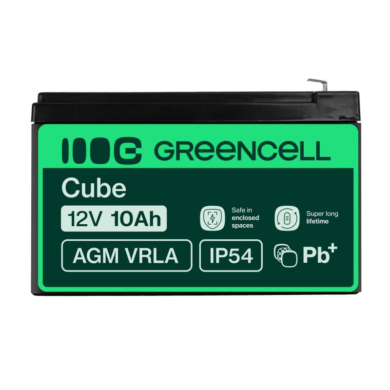 *Green Cell AGM baterie AGM 12V 10Ah akumulátorová baterie bezúdržbová pro záložní zdroje UPS
