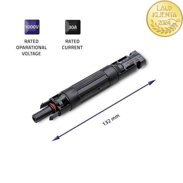 *Qoltec 52598 Instalační konektor MC4 Solar konektor s pojistkou | Konektor MC4 | 1000V | 30A