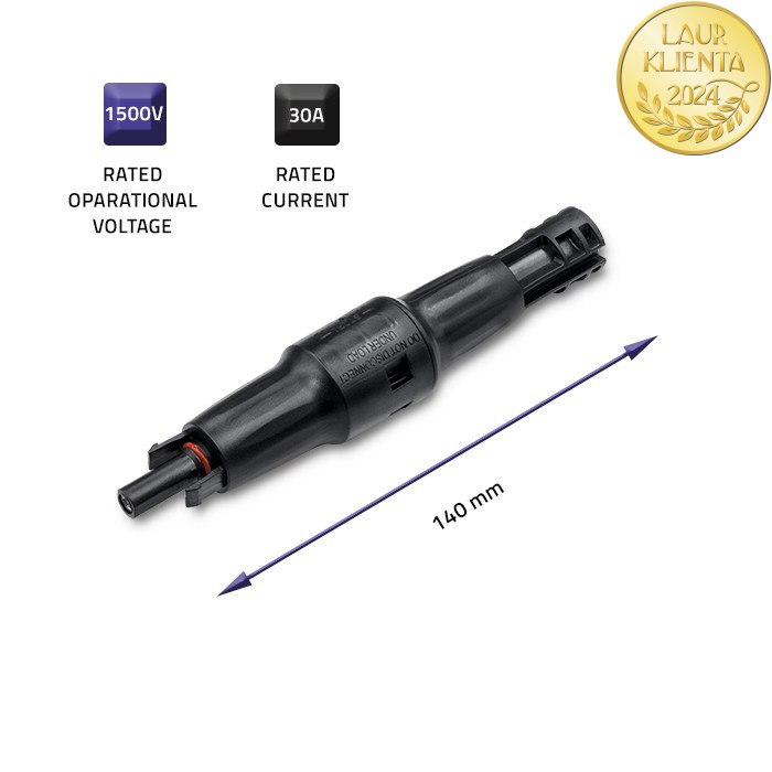 Qoltec 52599 Instalační konektor MC4 Solar konektor s pojistkou | Konektor MC4 | 1500V | 30A