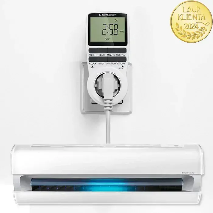 *Qoltec 50628 Digitální spínací hodiny PC0628 | 3680W | 16A | LCD