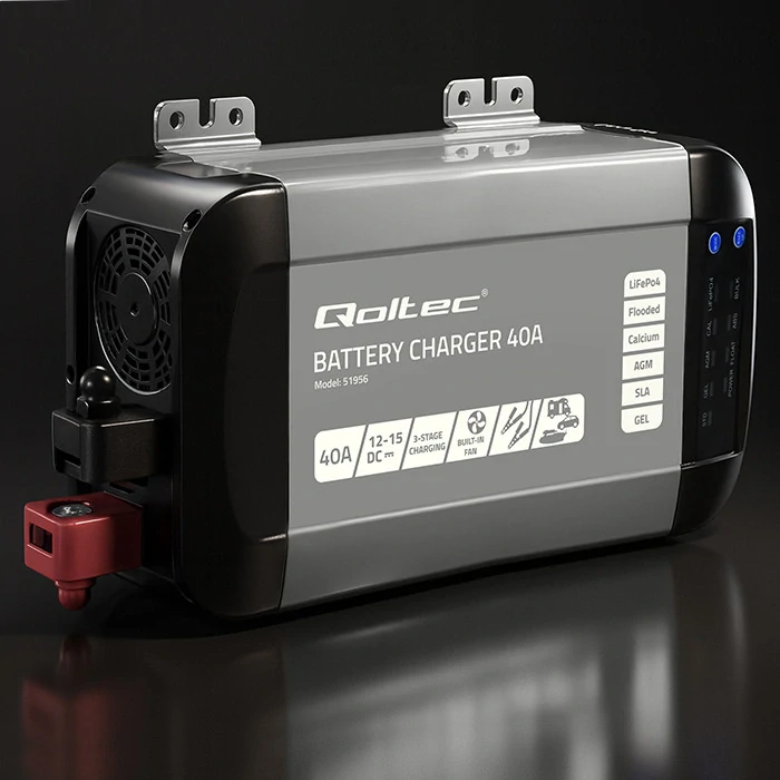*Qoltec 51956 Intelligent Monolith nabíječka pro LiFePO4 AGM GEL SLA | 40A | 12V