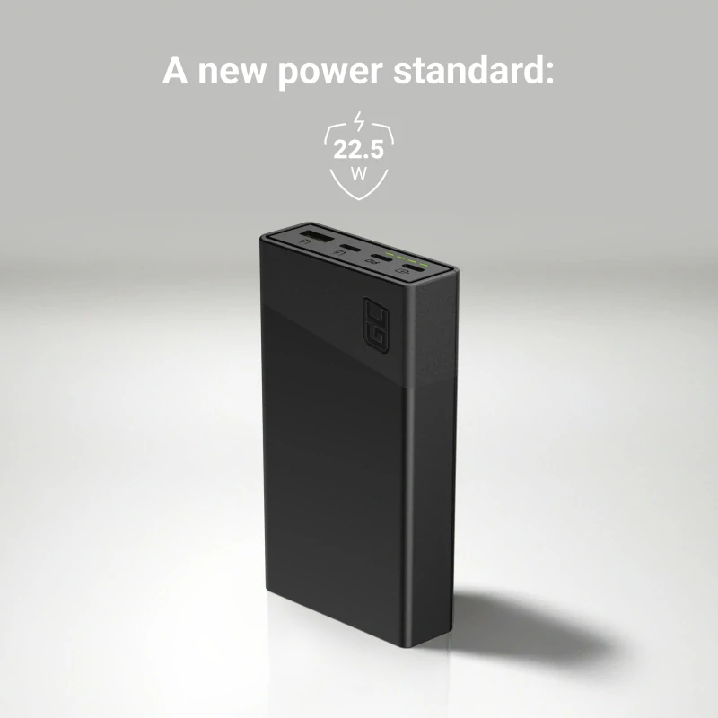 *Green Cell Powerbanka PowerPlay20s 20000mAh 22,5W PD USB C s rychlým nabíjením - černá - Panther Black