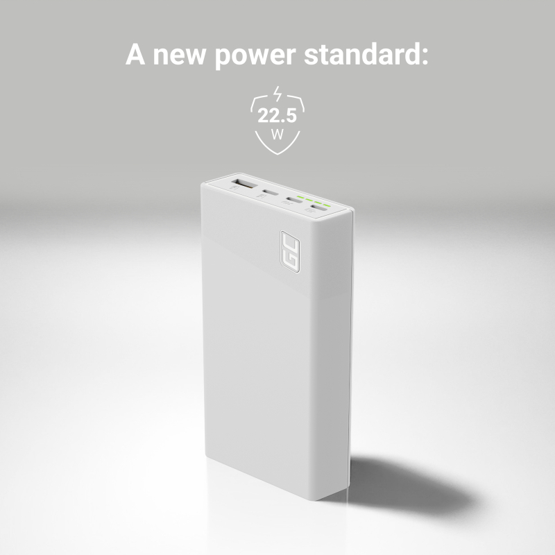 *Green Cell Powerbanka PowerPlay20s 20000mAh 22,5W PD USB C s rychlým nabíjením - bílá - Snow white