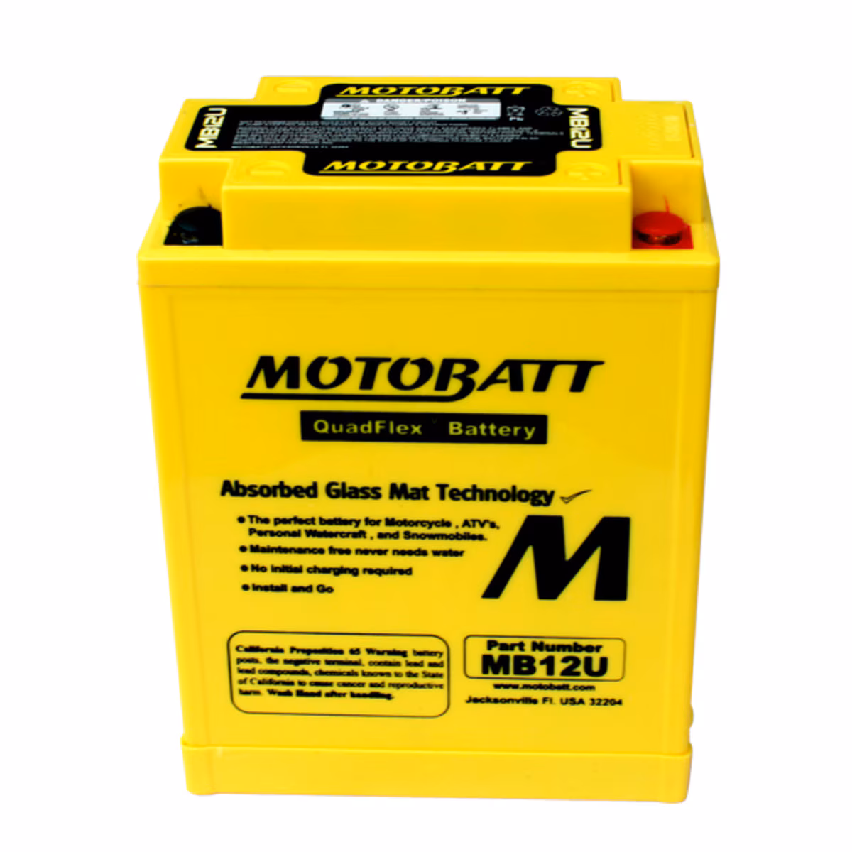 Motobatt MB12U AGM motobaterie 12V 15Ah 160A | Náhrada YB12A-A, YB12AL-A2, 12N12-4A | Oficiální CZ distribuce