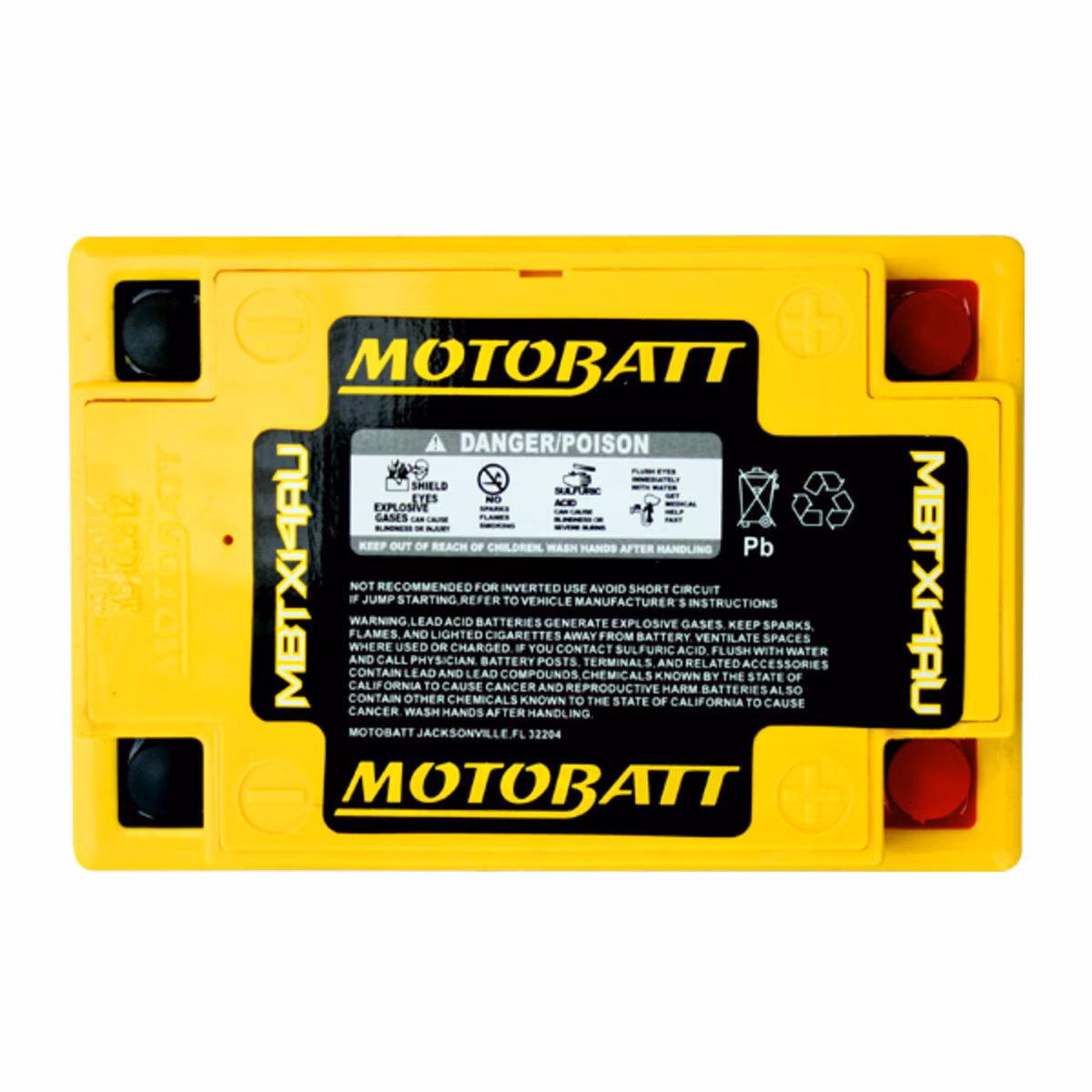 Motobatt MBTX14AU AGM motobaterie 12V 16,5Ah 250A | Náhrada YTX14AH-BS, YB14L-A2, 12N14-3A | Oficiální CZ distribuce