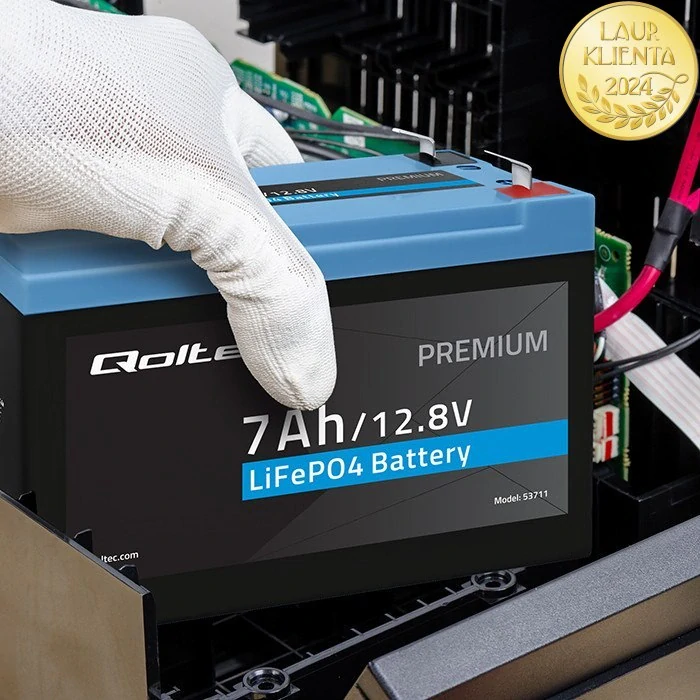 *Qoltec 53711 Baterie LiFePO4 lithiová železná fosfátová baterie | 12,8V | 7Ah | 89,6 Wh | BMS
