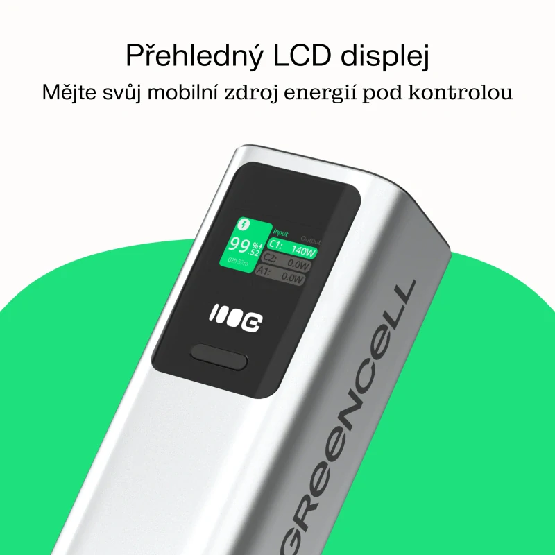 Greencell PowerPlay Ultra Powerbanka 25200mAh 140W PD USB C s rychlým nabíjením pro notebook, MacBook, iPhone 16 15 14 Pro Max
