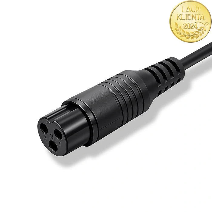 *Qoltec 52618 Nabíječka pro elektrokola Qoltec 42V 2A | 36V e-bike baterie | konektor 3-pin GX16 + napájecí kabel