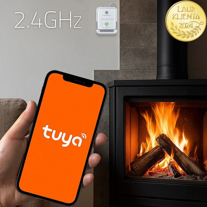 *Qoltec 52651 Qoltec WiFi detektor úniku zemního plynu CH4 | Tuya Smart | Alarm 85 dB | LED indikace