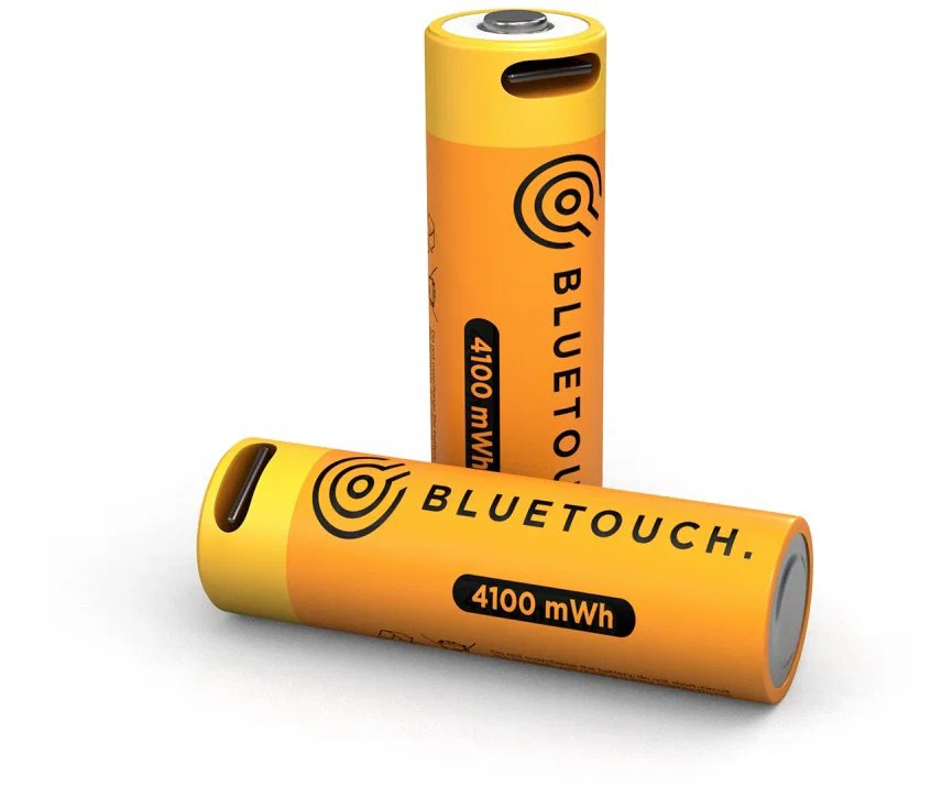 *BlueTouch USB-C nabíjecí baterie AA 1,5 V / 4100 mWh – Li-Ion tužkové články s USB-C nabíjením, 2 ks