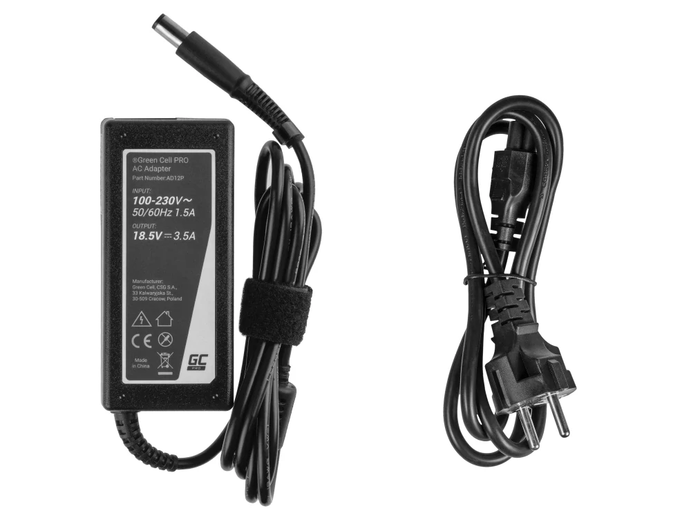 *Green Cell AD12P Nabíječka Adaptér pro HP 250 G1 255 G1 ProBook 450 G2 455 G2 Compaq Presario CQ56 CQ57 CQ58 CQ60 18.5V 3.5A 65W