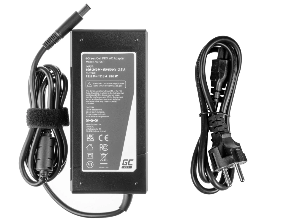 Green Cell AD106P Nabíječka adaptér pro Dell Precision 7510 7710 M4700 M4800 M6600 M6700 M6800 Alienware 17 M17x 19,5V 240W