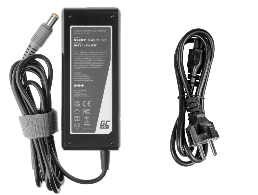 *Green Cell AD17AP Nabíječka adaptér pro Lenovo ThinkPad T410 T420 T510 T520 T530 T60 T61 R60 R61 W510 W520 X201 X220 20V 90W