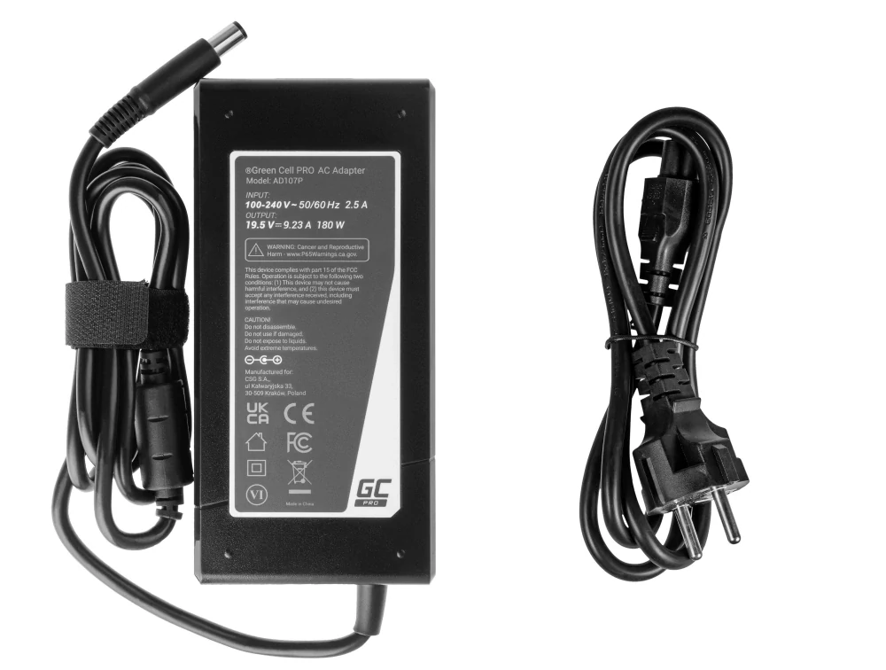 *Green Cell AD107P Adaptér Nabíječka Dell Latitude E5510 E7240 E7440 Alienware 13 14 15 M14x M15x R1 R2 R3 19.5V 9.23A 180W