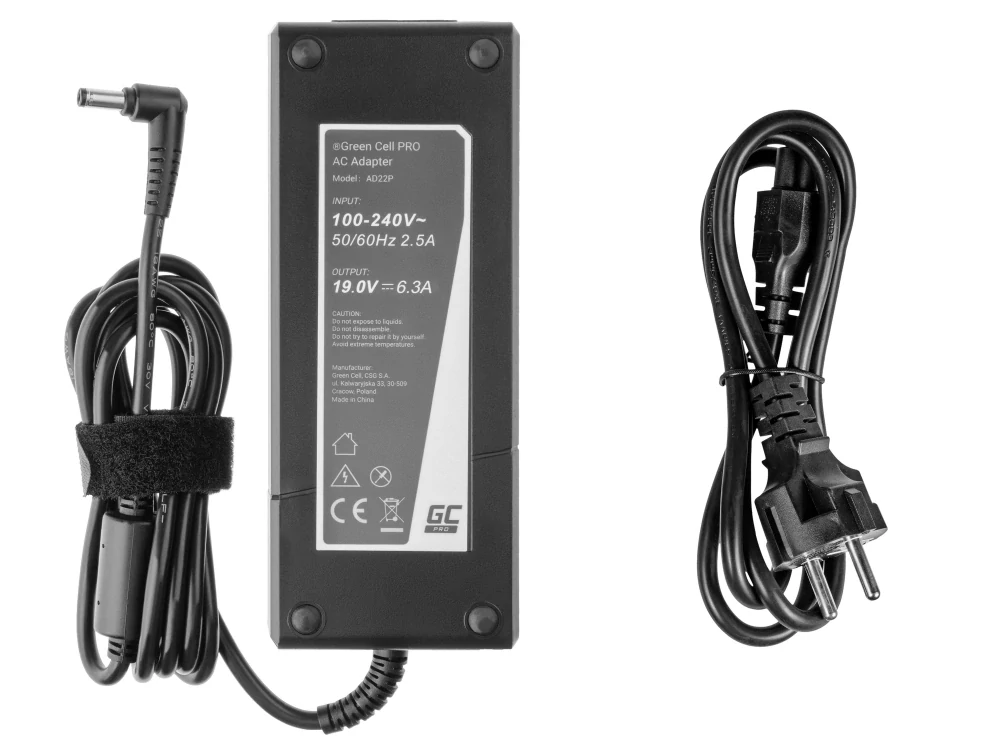 *Green Cell AD22P Adaptér Nabíječka Asus G56 G60 K73 K73S K73SD K73SV F750 X750 MSI GE70 GT780 19V 6.3A 120W