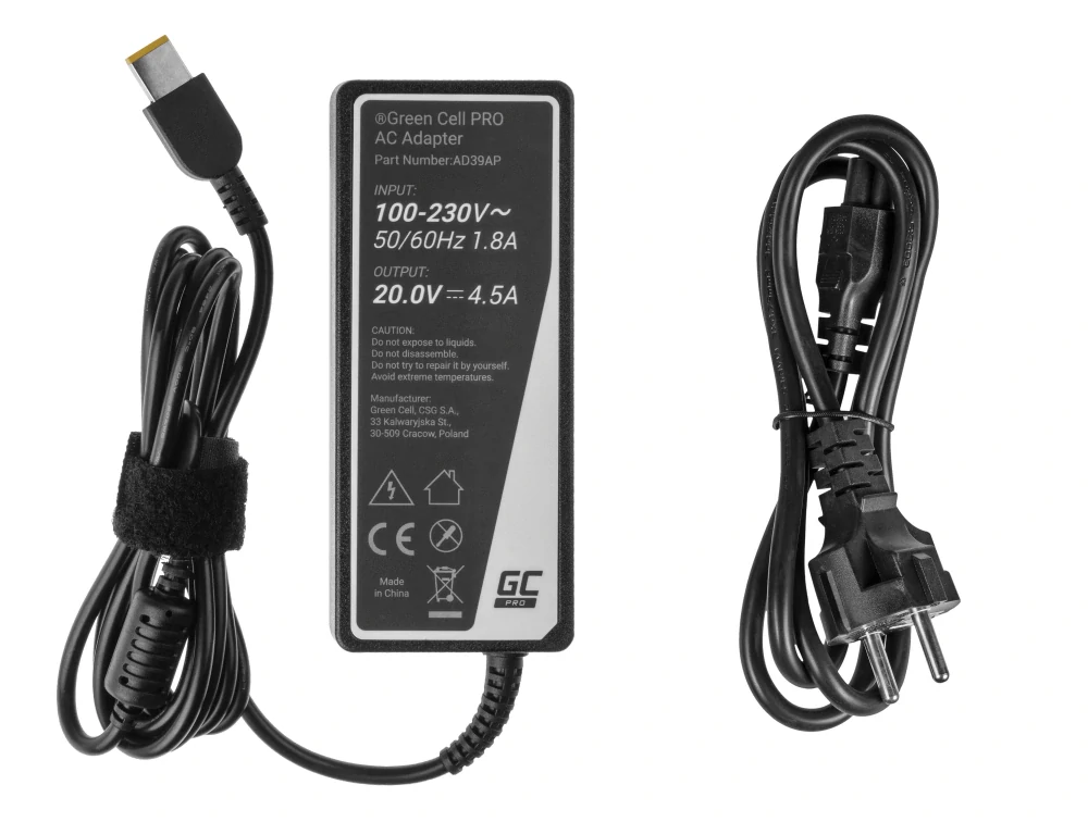 *Green Cell AD39AP Adaptér Nabíječka Lenovo G500s G505s G510 G510s Z500 Z510 Z710 Z51 Z51-70 ThinkPad X1 Carbon 4.5A 90W