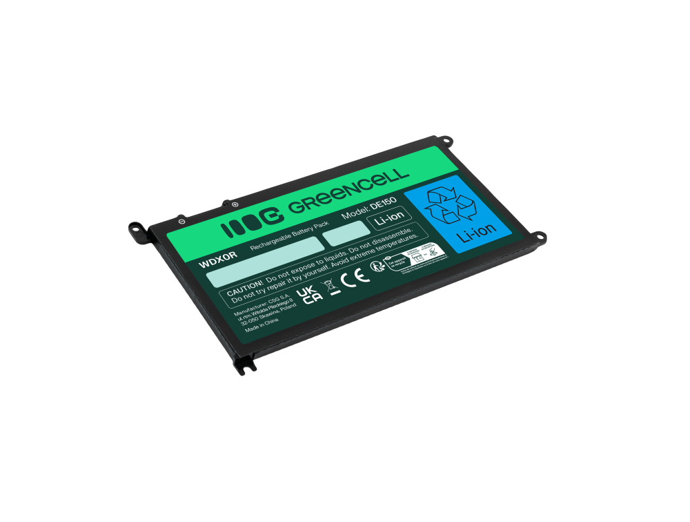 *Green Cell DE150 Baterie Dell WDX0R WDXOR, Dell Inspiron 13 5368 5378 5379 14 5482 15 5565 5567 5568 5570 5578 5579 7560 7570 17 5770 3400mAh 39Wh Li-Pol