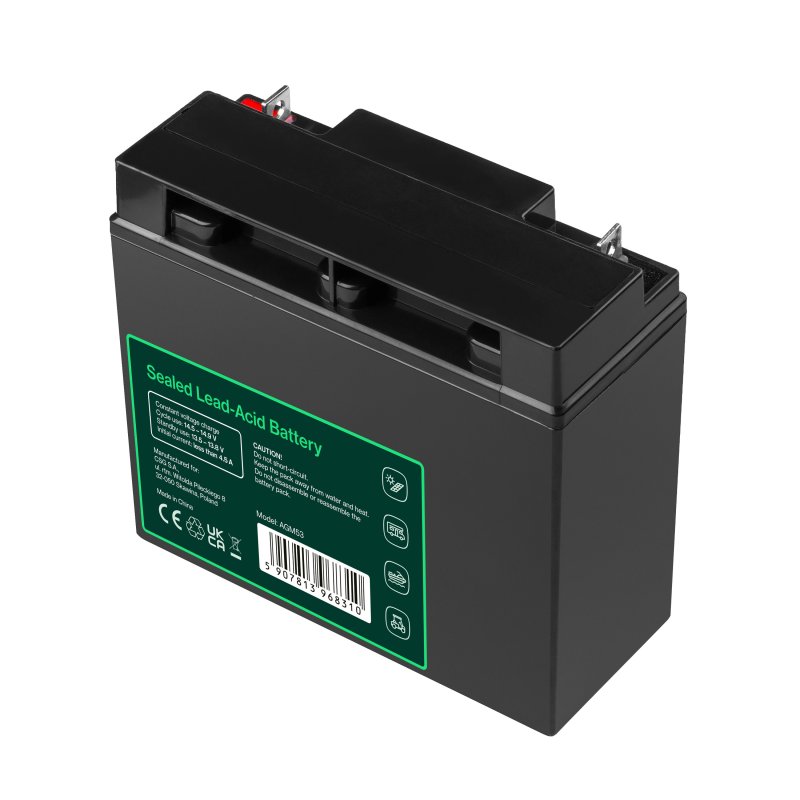 Green Cell AGM Baterie 12V 15Ah pro sekačku, člun, alarm nebo invalidní vozíky