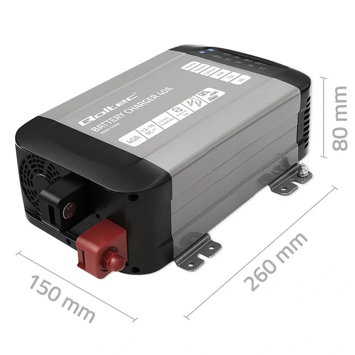*Qoltec 51956 Intelligent Monolith nabíječka pro LiFePO4 AGM GEL SLA | 40A | 12V