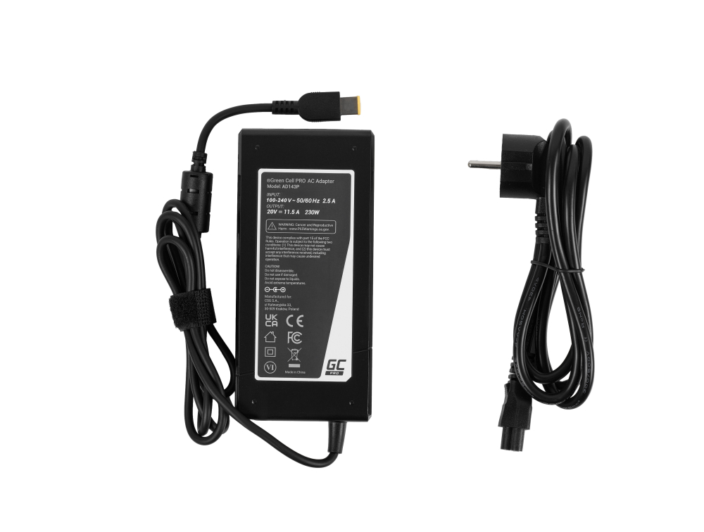 *Green Cell AD143P Nabíječka Adaptér pro Lenovo Legion Y520 Y530 Y540 Y720 Y730 20V 11.5A 230W