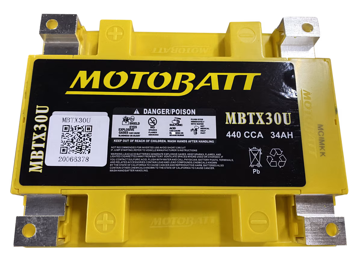 Motobatt MBTX30U 12V 34Ah AGM motobaterie | 450A CCA, QuadFlex, náhrada YIX30L a YB30L-B