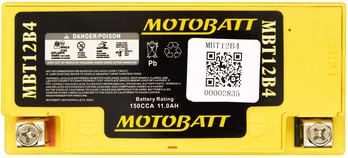 Motobatt MBT12B4 AGM motobaterie 12V 11Ah 150A | Náhrada YT12B-BS, YT12B-4 | Oficiální CZ distribuce