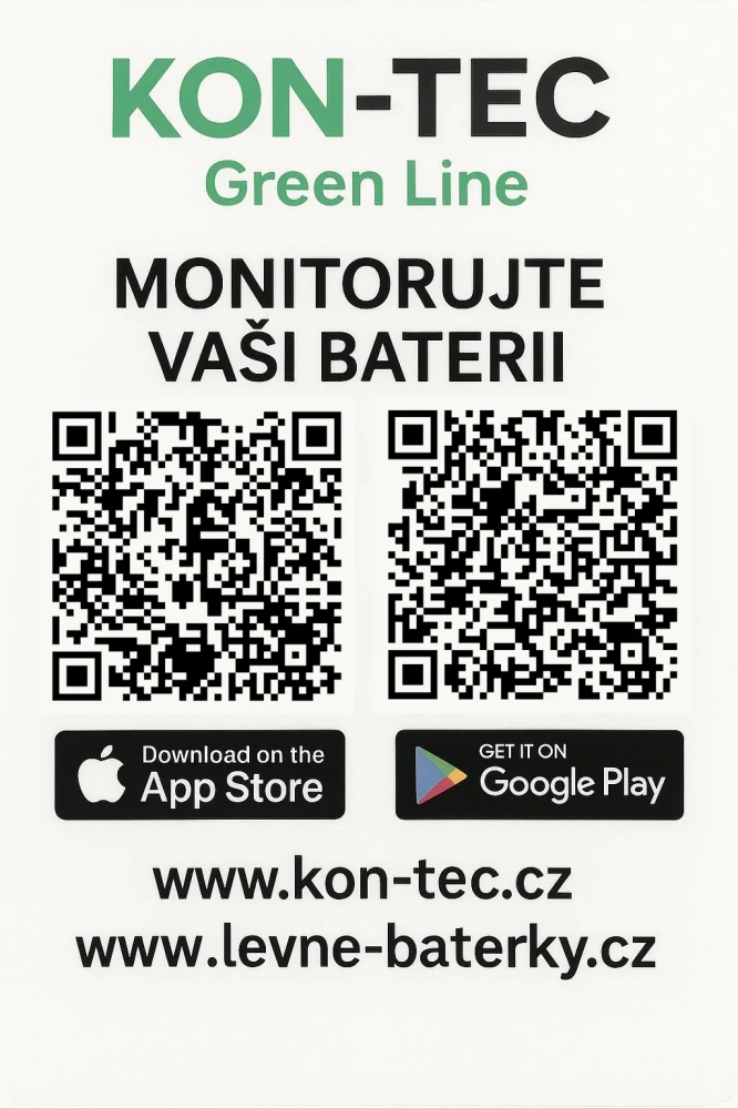 *Baterie Kon-Tec KT-LFP1250-GL Green Line Lithium-železo-fosfátová LiFePO4 baterie 12V, 12,8V 50Ah, 640Wh Wireless BMS System