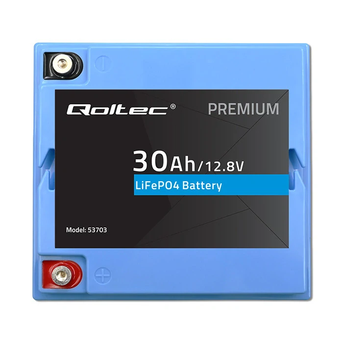 *Qoltec 53703 LiFePO4 lithiová železná fosfátová baterie | 12,8V | 30Ah | 384 Wh | BMS