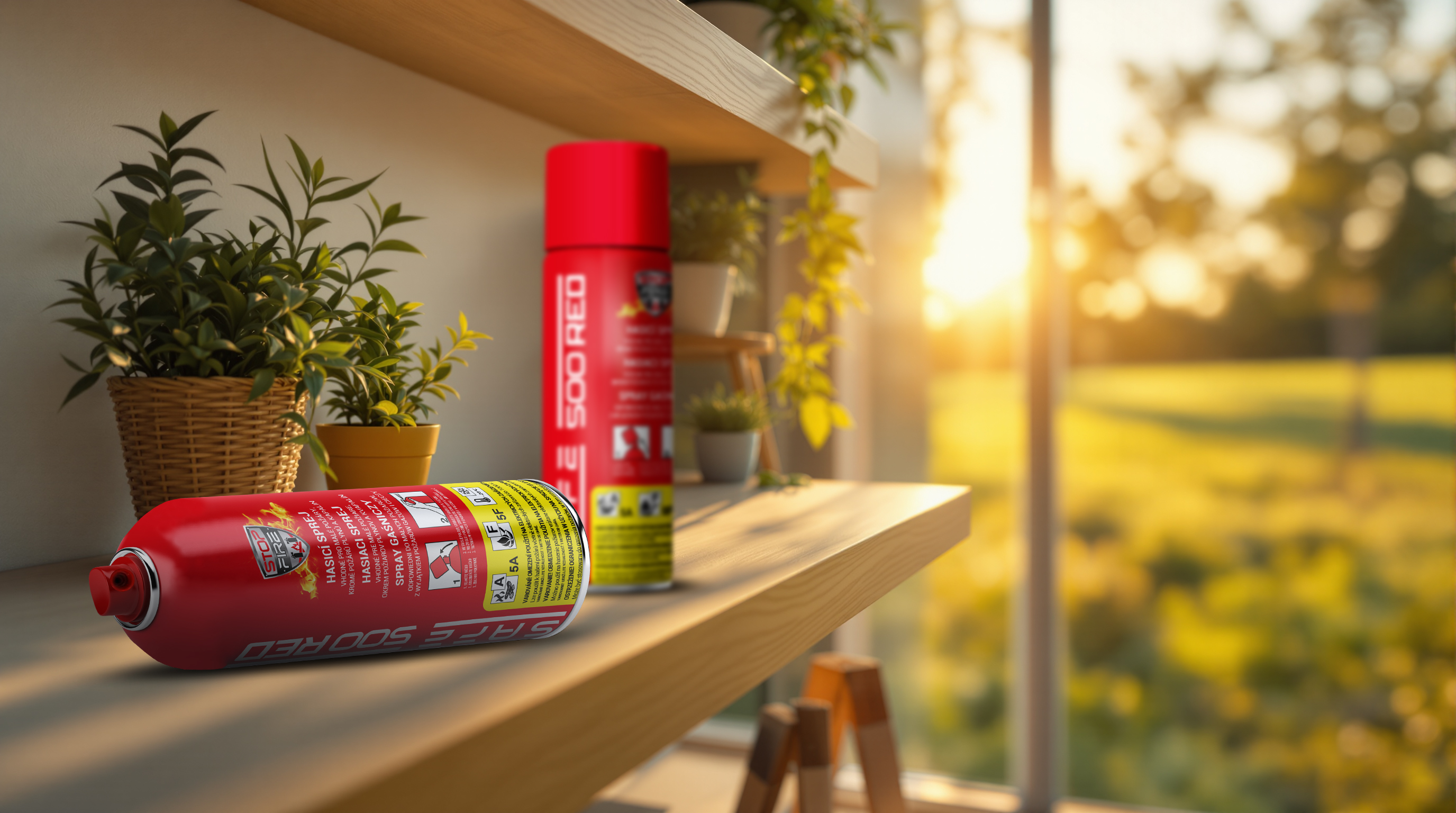 SET Hasicí sprej SAFE 500 RED + držák SAFE 50F