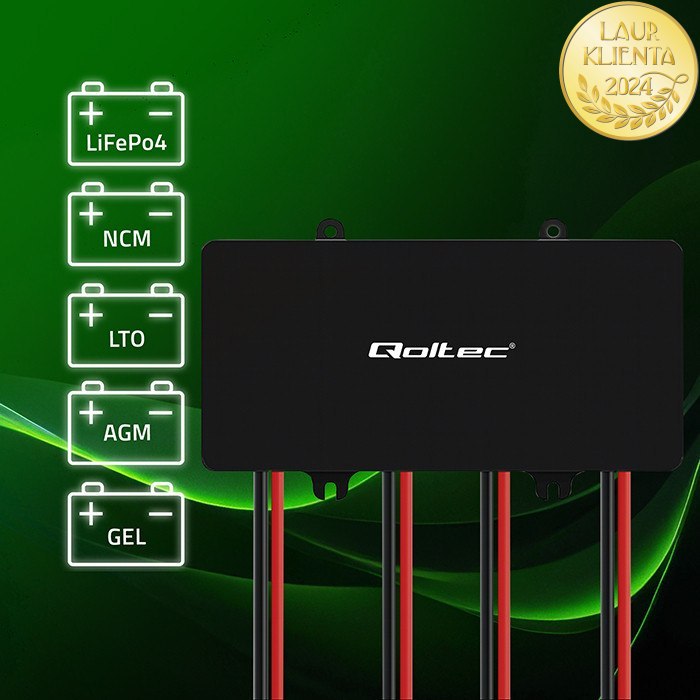 *Qoltec 51098 Balancer 48V Vyrovnávač napětí Qoltec 48V pro 4 x 12V | 10A | LiFePO4 AGM gelové baterie