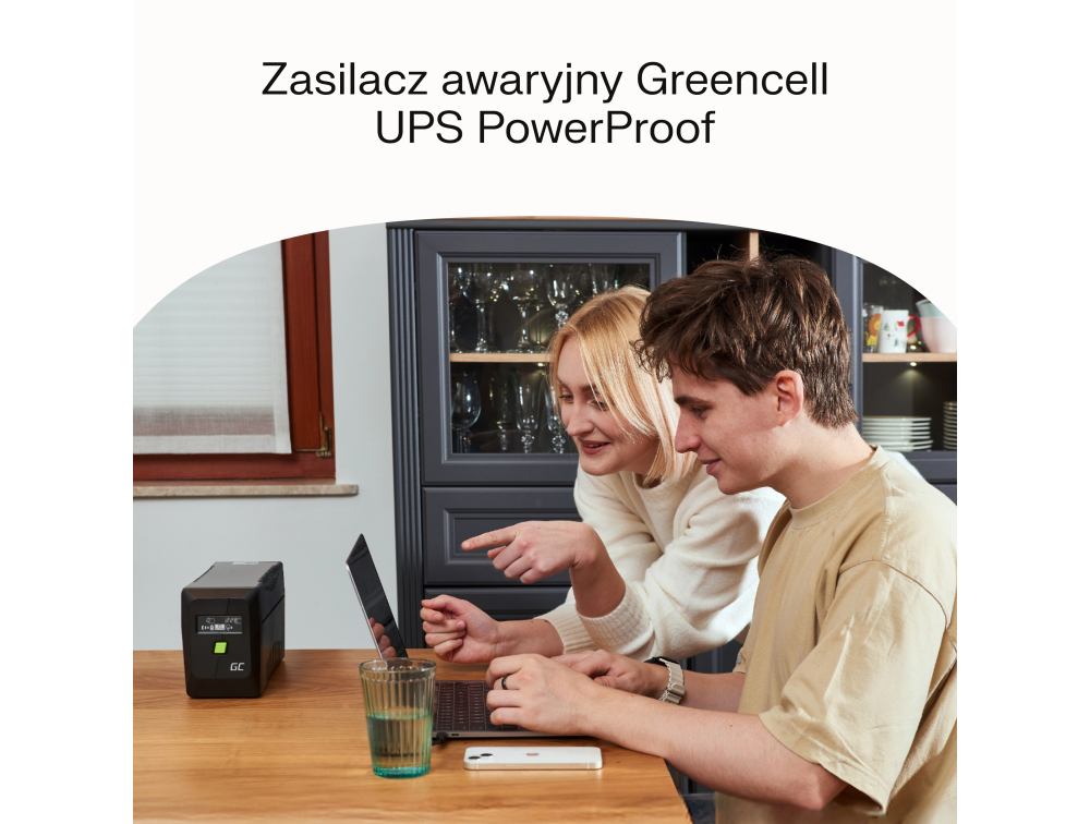 Green Cell UPSLM600 Záložní zdroj UPS Greencell 1000VA 600W PowerProof s LCD displejem modifikovaný sinus