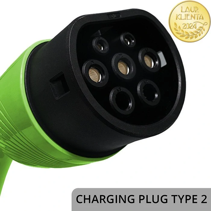 **Qoltec 52435 Mobilní nabíječka Qoltec 2 v 1 Typ 2 – 3,5 kW | 230 V | Wi-Fi | TUYA | SMART LIFE | Nastavitelný proud | 5 m kabel