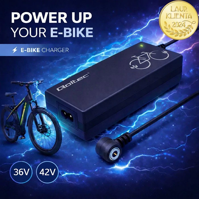 *Qoltec 52614 Nabíječka pro elektrokolo 36 V (42 V) 2 A | magnetický konektor Mi4 | Qoltec rychlonabíječka e-bike