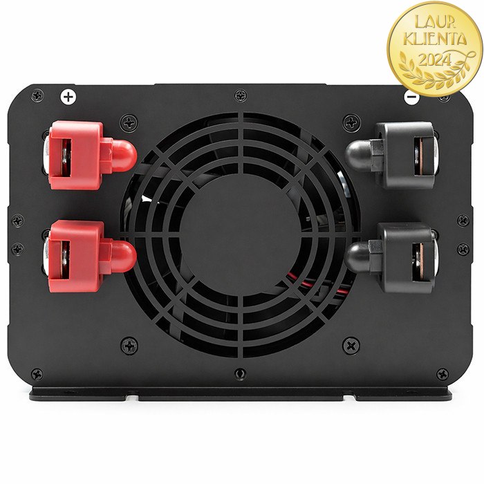 Qoltec 52699 Měnič napětí Qoltec 12V → 230V 4000W/8000W čistá sinusovka | UPS Bypass mode | USB | USB-C | pro LiFePO4 a AGM baterie