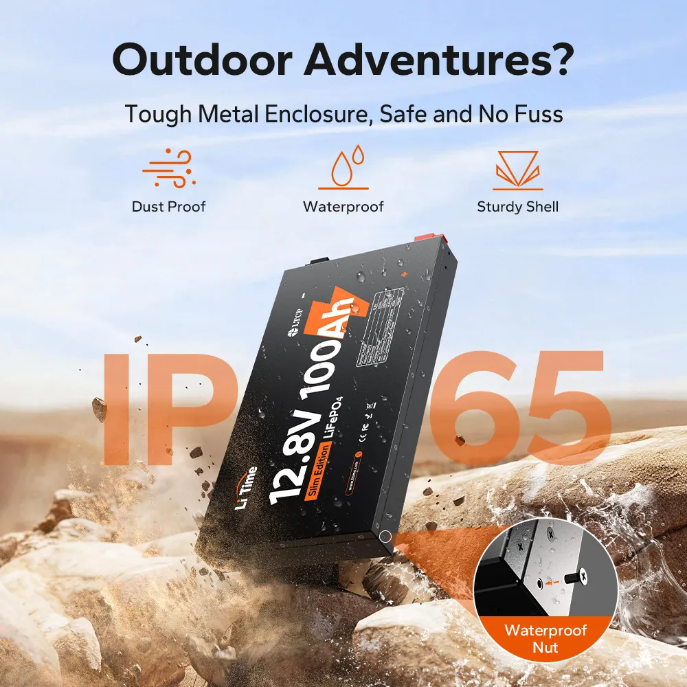 ❄️LiTime 12V 100Ah Slim LiFePO4 baterie s Bluetooth a ohřevem – ultra tenká baterie do karavanu, vestavby a lodě