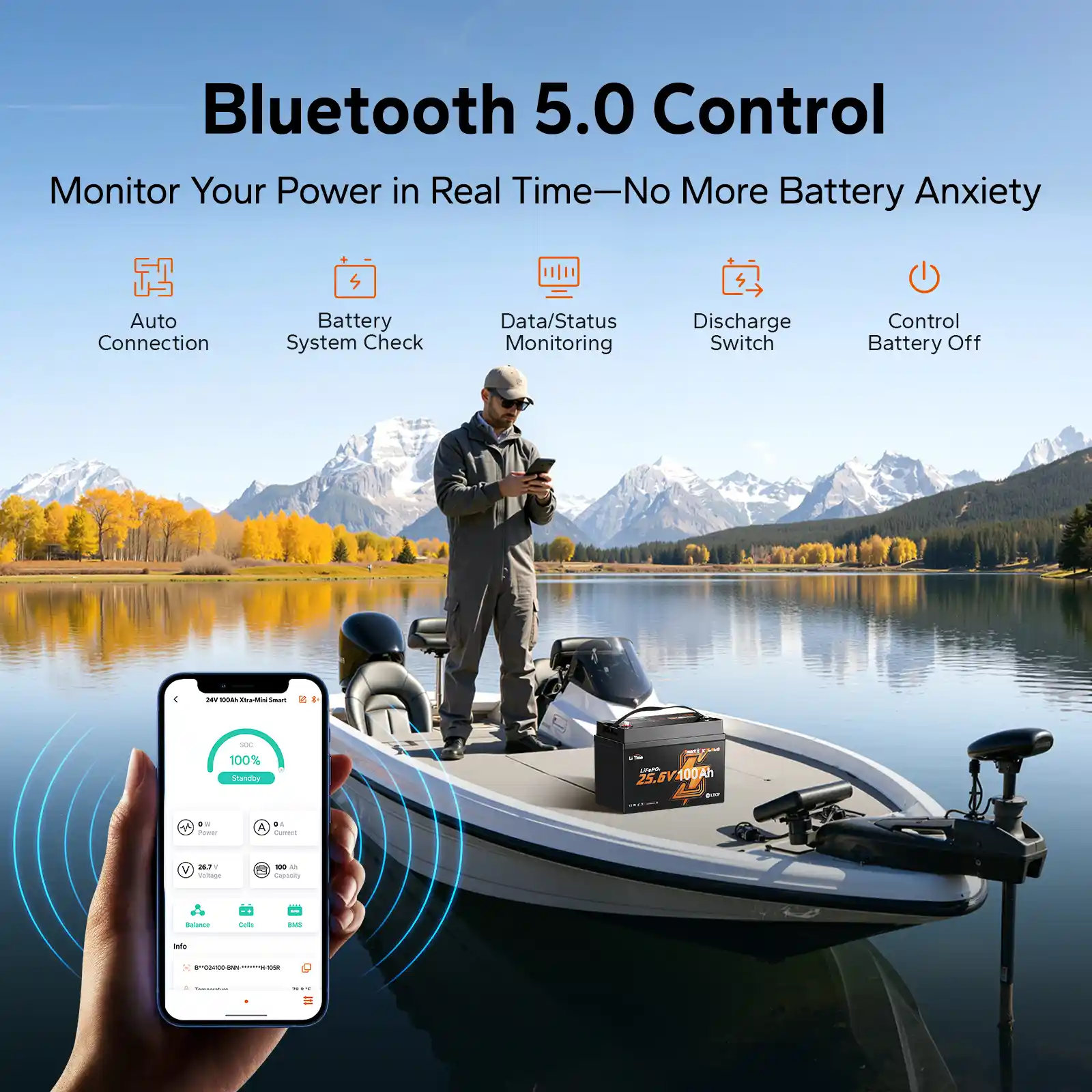 LiTime LiFePO4 baterie 24V 100Ah Xtra Mini BLUETOOTH