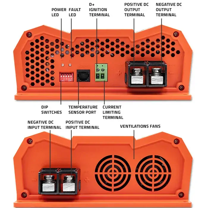Qoltec 52480 Nabíječka Monolith DC-DC pro baterie LiFePO4, AGM 12V - 12V | 40A | 500W