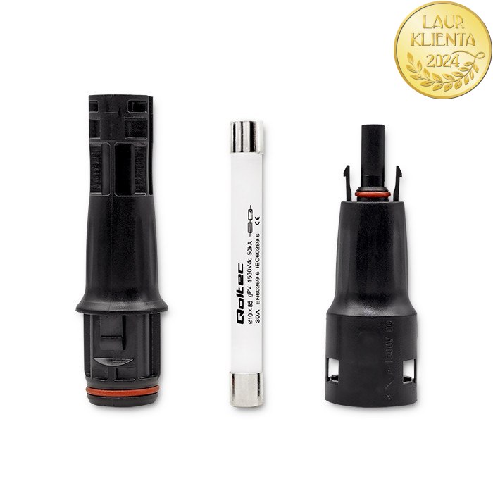 Qoltec 52599 Instalační konektor MC4 Solar konektor s pojistkou | Konektor MC4 | 1500V | 30A