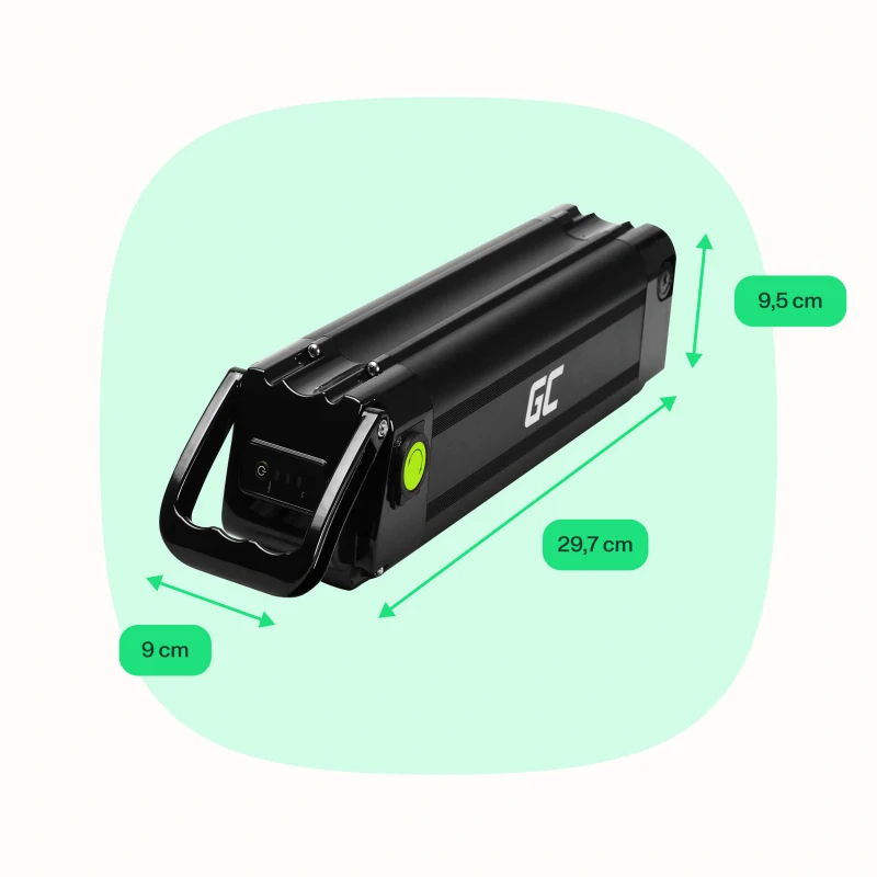 Green Cell EBIKEGCFSF24V10A Baterie pro Elektrokola Silverfish s Nabíječkou 24V 10,4Ah 250Wh Li-Ion – Vyrobeno v Polsku