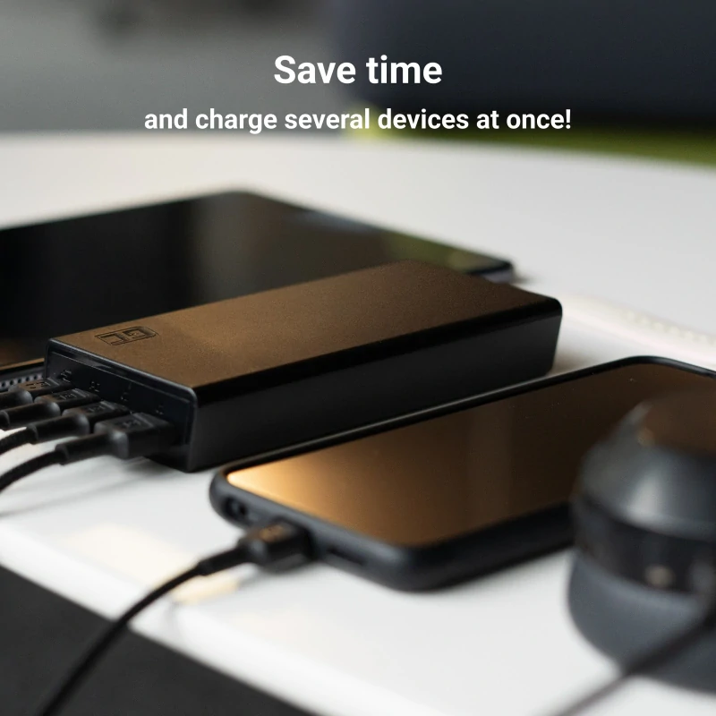 *Green Cell Powerbanka PowerPlay20s 20000mAh 22,5W PD USB C s rychlým nabíjením - černá - Panther Black