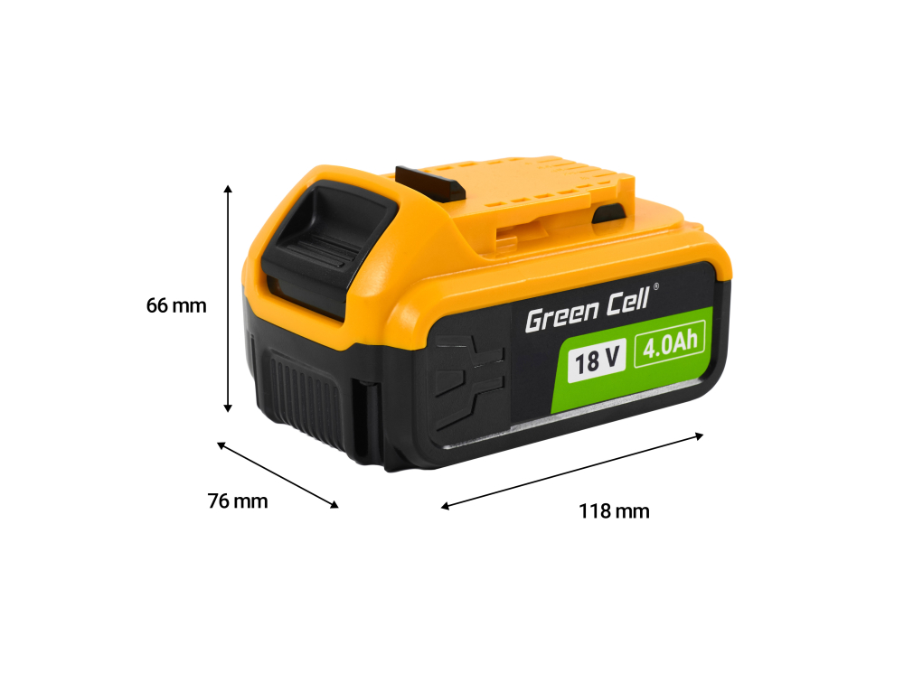 Baterie Green Cell PTDW18V4 Dewalt DCB180/DCB181/DCB182/DCB183/DCB184/DCB185/DCB187/DCB189/DCB200/DCB201/DCB203/DCB204/DCB205/DCB206 18V 4000mAh Li-ion