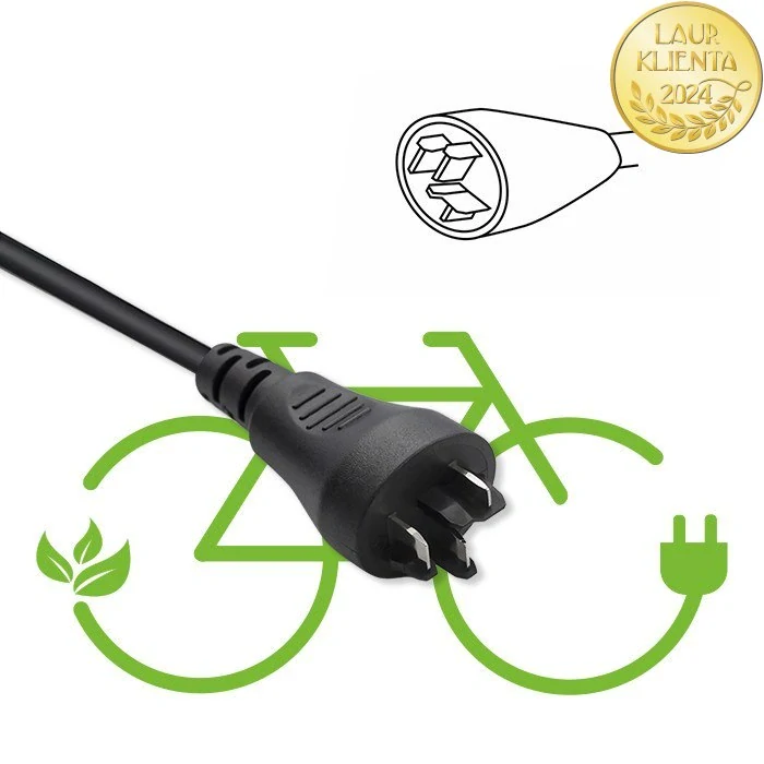 *Qoltec 50762 Rychlá voděodolná nabíječka Qoltec Pro Bosch plug 36V/42V 2A + napájecí kabel