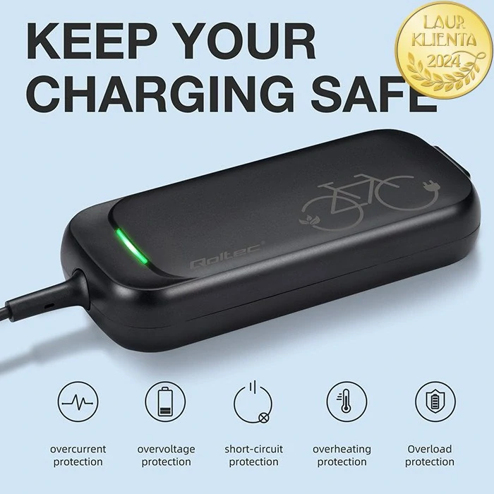 *Qoltec 50334 Rychlá voděodolná nabíječka Qoltec pro elektrickou koloběžku XIAOMI 36V/42V 2A konektor 8,0 x 8,0 mm + napájecí kabel