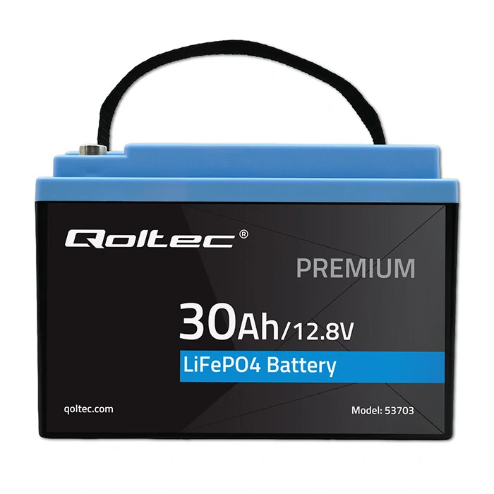 *Qoltec 53703 LiFePO4 lithiová železná fosfátová baterie | 12,8V | 30Ah | 384 Wh | BMS