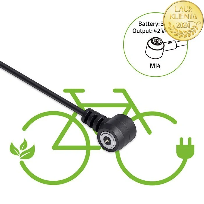 *Qoltec 52614 Nabíječka pro elektrokolo 36 V (42 V) 2 A | magnetický konektor Mi4 | Qoltec rychlonabíječka e-bike