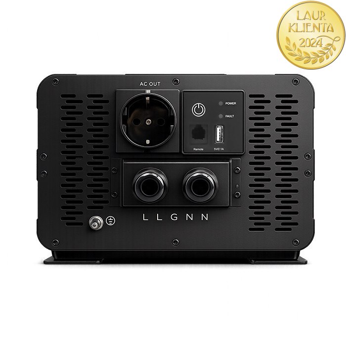 Qoltec 52695 Měnič napětí Qoltec 24V → 230V 5000W/10000W čistá sinusovka | UPS Bypass mode | USB | USB-C | pro LiFePO4 a AGM baterie