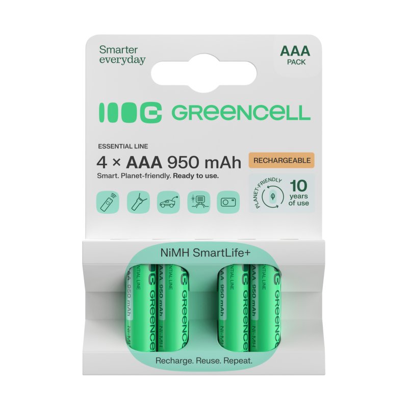 *Green Cell Dobíjecí baterie Ni-MH 4x AAA HR03 950mAh