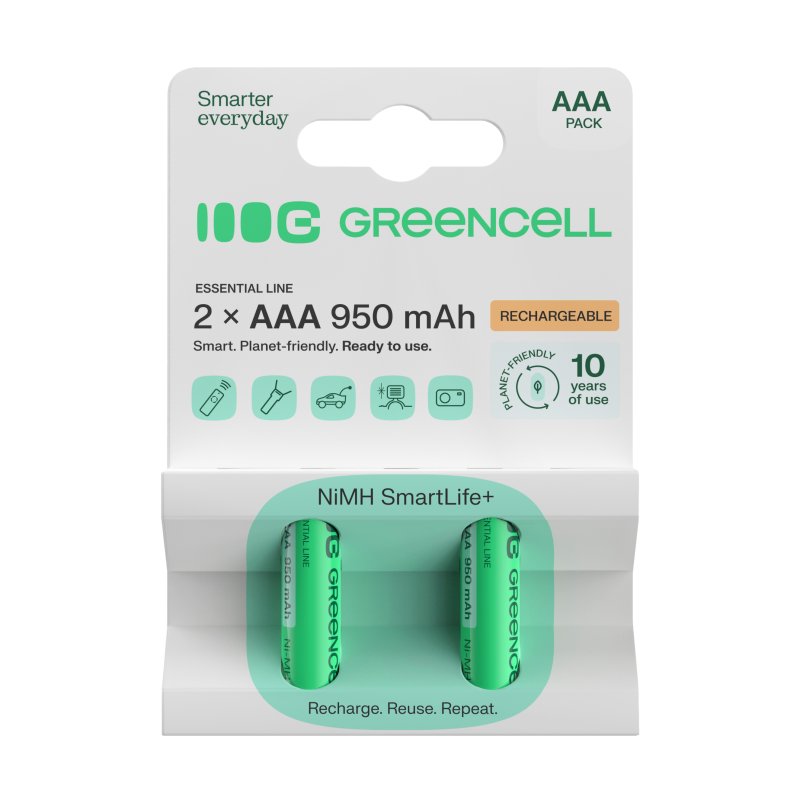 *Green Cell Dobíjecí baterie Ni-MH 2x AAA HR03 950 mAh