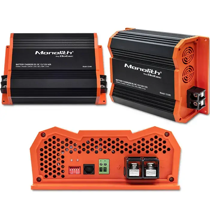 Qoltec 52480 Nabíječka Monolith DC-DC pro baterie LiFePO4, AGM 12V - 12V | 40A | 500W