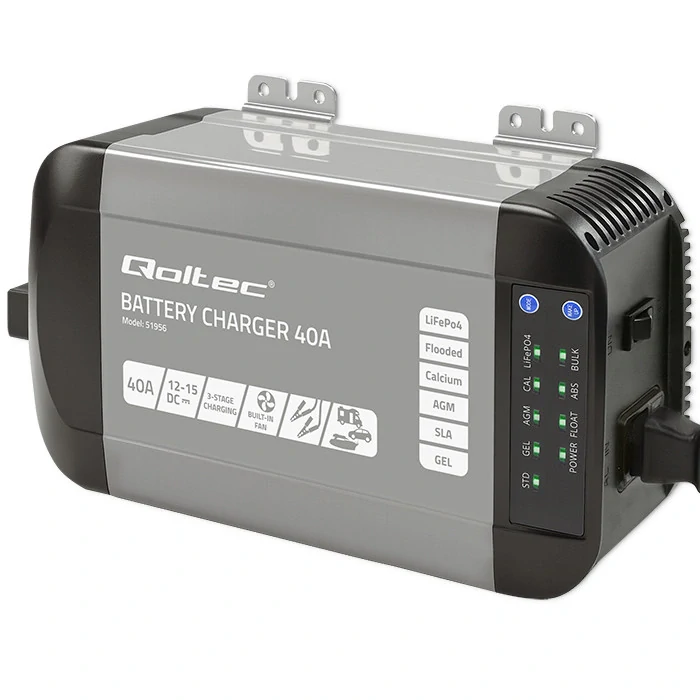 *Qoltec 51956 Intelligent Monolith nabíječka pro LiFePO4 AGM GEL SLA | 40A | 12V